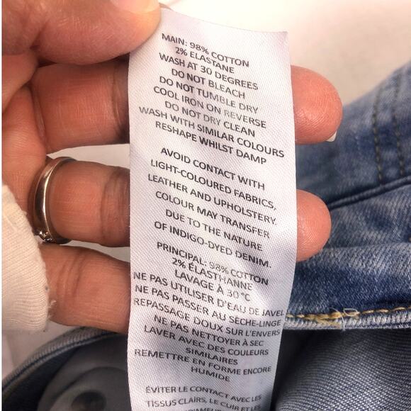 Boohoo Man Light Wash Distressed Button Fly Stretch Skinny Jeans Men's 34 - Picture 9 of 13